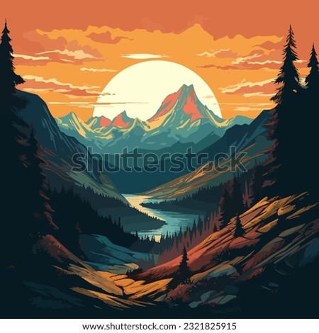 Similar – Image, Stock Photo Sunrise in the forest -wake kissed in black white