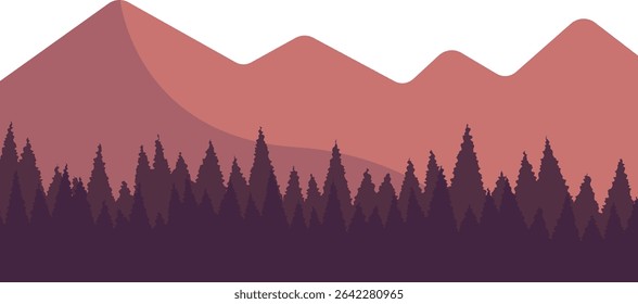 Sunset Mountains Vector ist ein minimalistisches Design mit Bergsilhouetten und einem lebendigen Sonnenuntergang, der Wärme und natürliche Schönheit hervorruft.
