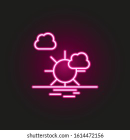 sunset neon style icon. Simple thin line, outline vector of landspace icons for ui and ux, website or mobile application