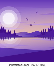 sunset night illustration
