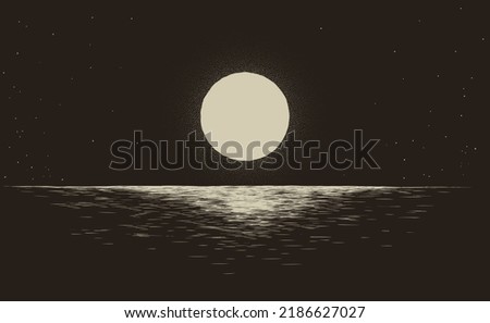 Sunset at the night sea