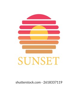 sunset ocean wave summer sun vector art