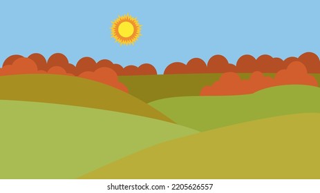 sunset on the background of autumn nature