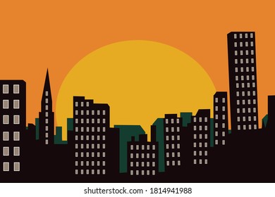 Black Silhouette City On White Group Stock Vector (Royalty Free ...