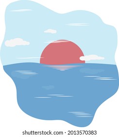 puesta de sol sobre el fondo del mar