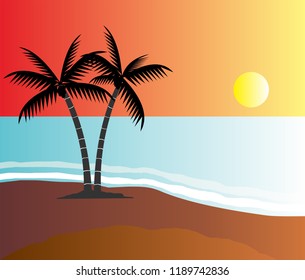 sunset on the beach