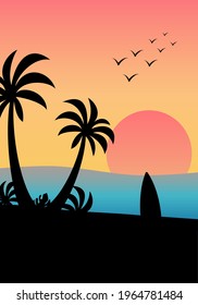 sunset on the beach. Natural abstract beach with portrait background.