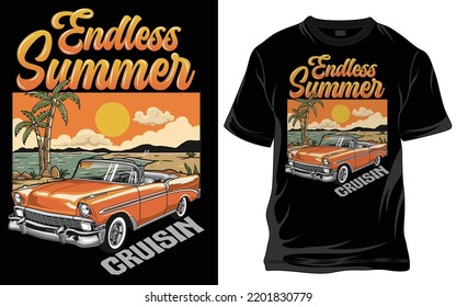 sunset on beach T Shirt design T Shirt design vector and image