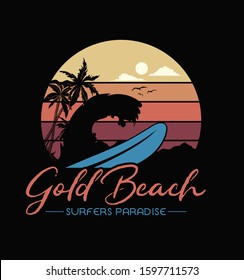 Sunset on a beach vector illustration