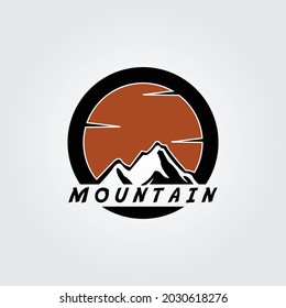 Sunset On Mountain Logo Vector Emblem Stock Vector (Royalty Free ...