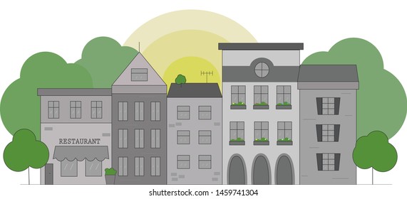 Sunset on the quiet street