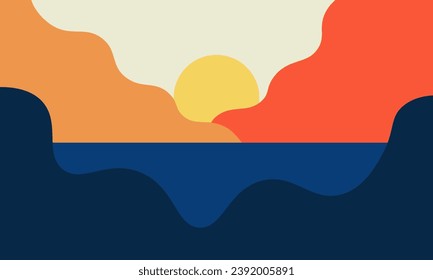 puesta de sol en el mar, fondo