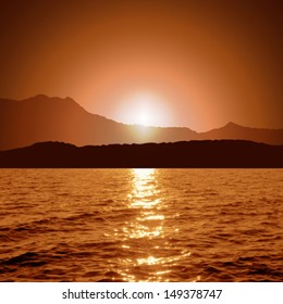 Sunset on the sea. Can used as wallpaper or background