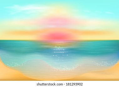  Sunset on the sea. Seascape. 