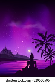 Sunset on the sea in Southeast Asia
