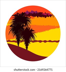Sunset on the sunny beach