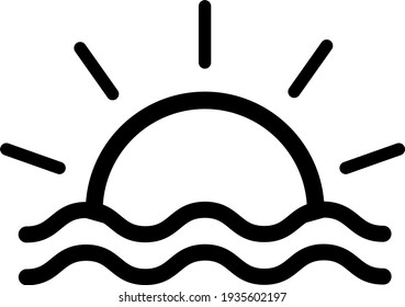 Sunset outline icon for your website and other content