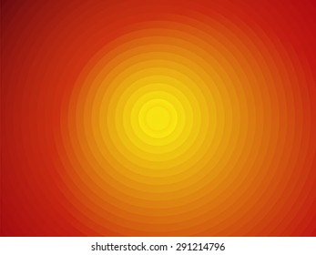 sunset over the desert plain red-yellow circular background