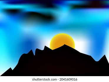 sunset over mountains,  Background , abstract design, dark mountain design, dark background