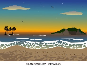 Sunset over the sea
