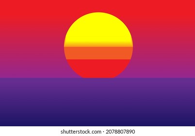Sunset over the sea background.