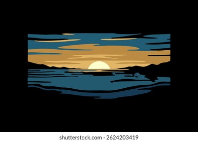 Sonnenuntergang über dem Meer Logo-Design