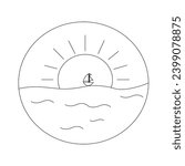 sunset over the sea vector
