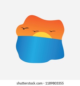 sunset paintings on the beach vector 