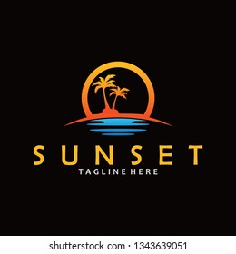 sunset palm logo