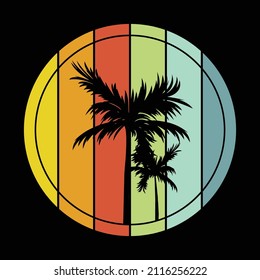 Sunset Palm Tree Design t shirt design