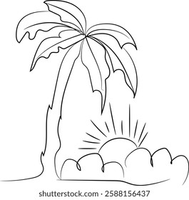 sunset palm tree summer design