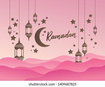 sunset pink sky view in ramadan