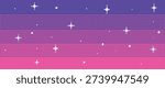 Sunset pixel sky. 8bit magic pink star field with dithering, pixelated stars. 80s galaxy interstellar, retro 2D arcade videogame. Vaporwave or synthwave wallpaper universe pattern. Vector background.