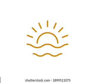 Sunset premium line icon. Simple high quality pictogram. Modern outline style icons. Stroke vector illustration on a white background. 