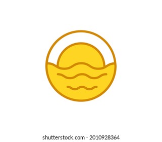 Sunset premium line icon. Simple high quality pictogram. Modern outline style icons. Stroke vector illustration on a white background. 