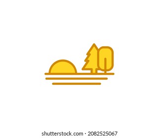 Sunset premium line icon. Simple high quality pictogram. Modern outline style icons. Stroke vector illustration on a white background. 