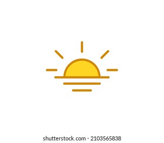 Sunset premium line icon. Simple high quality pictogram. Modern outline style icons. Stroke vector illustration on a white background. 