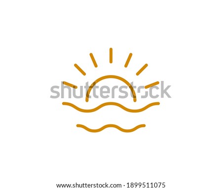 Sunset premium line icon. Simple high quality pictogram. Modern outline style icons. Stroke vector illustration on a white background. 