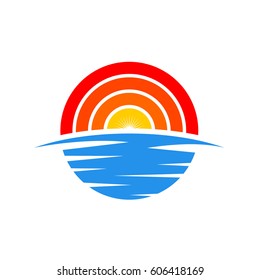 sunset rainbow vector stock for icon and vector stock material