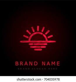 Sunset red chromium metallic logo
