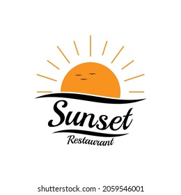 sunset restaurant logo icon design inspiration