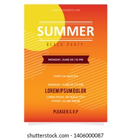 sunset retro summer beach flyer
