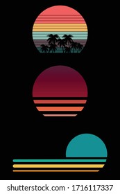 sunset retro vector design for background  