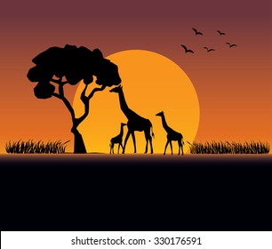 Download Baby Giraffe Silhouette Images Stock Photos Vectors Shutterstock