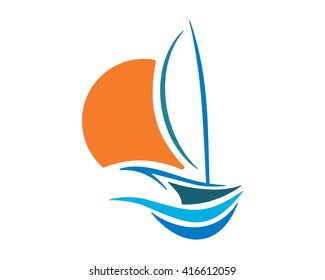 sunset sail boat sea ocean navy marine image vector