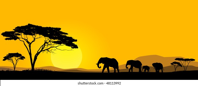 アフリカサバンナ のイラスト素材 画像 ベクター画像 Shutterstock