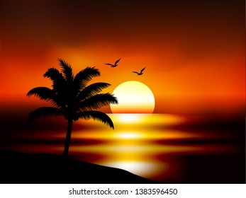 sunset scene when the sky is getting dark