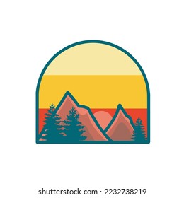 Sunset scenery illustrations design. use free.