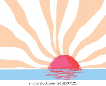 sunset scenery vector illustration design.eps