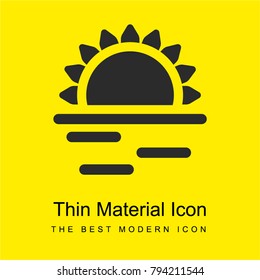 Sunset at sea bright yellow material minimal icon or logo design